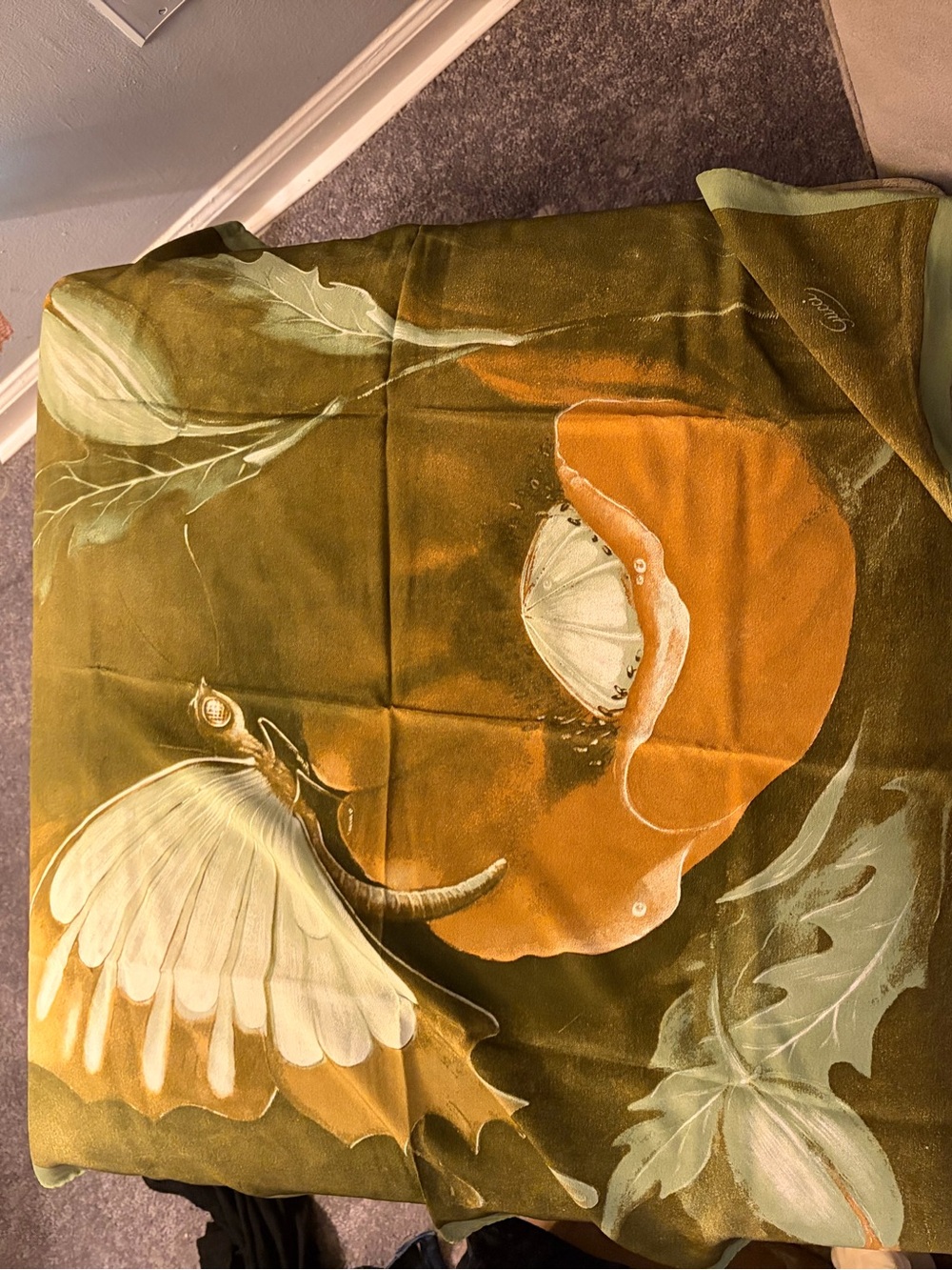 Gucci Brown and Orange silk scarf